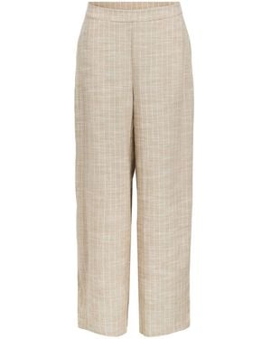 Object Stripe Wide Leg Pants - Natural