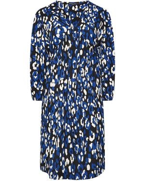 Evans Spot-Print-Jersey-Crêpe-Kleid - Blau