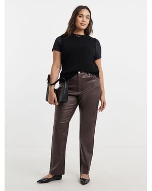 Simply Be Simply Be Coated Straight Leg Jeans - Black