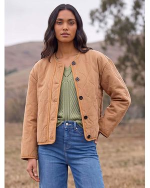 Roman Twill Quilted Jacket - Blue