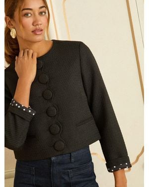 Love & Roses Love & Roses Boucle Scallop Blazer - Black