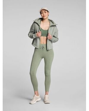 Spanx Boostup Cotton Fleece Full Zip Hoodie - Green