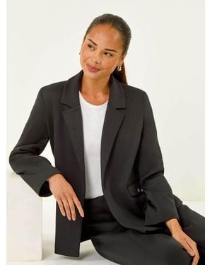 Roman Petite Pocket Detail Stretch Blazer - Black