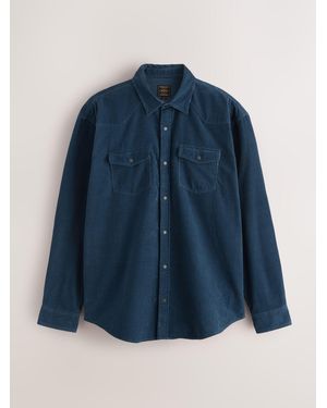 Next Cord Western Styling Long Sleeve Shirt - Blau