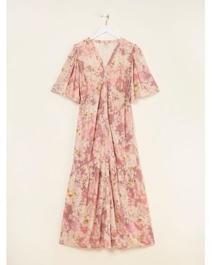 FatFace Fatface Paige Embroidered Midi Dress - Pink