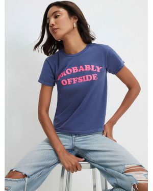 River Island Short Sleeve Offside Football T-Shirt - Blue
