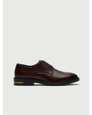 Walk London Leather Oliver Derby Shoes - Brown