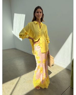 Never Fully Dressed Leopard Print Lace Maeva Skirt - Metallic