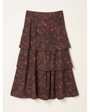 FatFace Fatface Tonia Midi Skirt - Brown