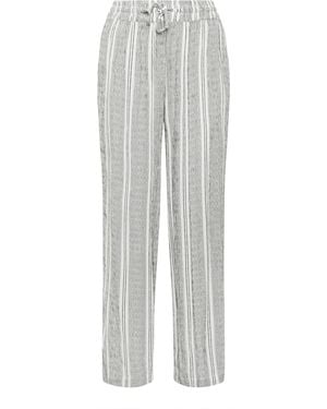 M Com Stripe Wide Leg Pants - Gray