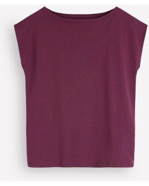 Boden Supersoft Slash Neck T-Shirt - Purple