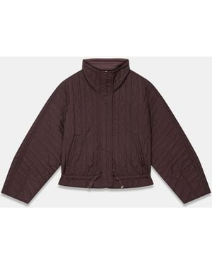 Mint Velvet Quilted Peplum Jacket - Brown
