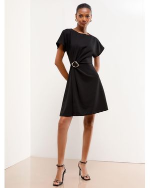 Lipsy Hardware Detail Mini Skater Dress - Black