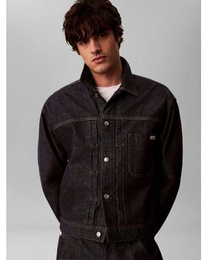 Calvin Klein Calvin Klein Pleated Denim Trucker Jacket - Black