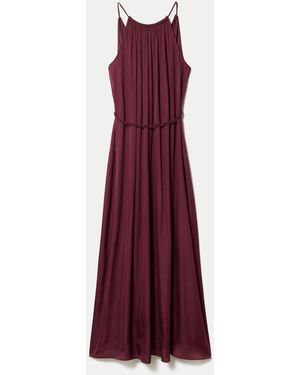 Jigsaw Satin Halter Dress - Purple