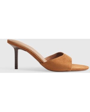 River Island One Band Mule Heeled Sandals - Natural