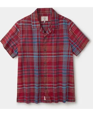 aubi Abbots Cuban Collar Shirt - Red