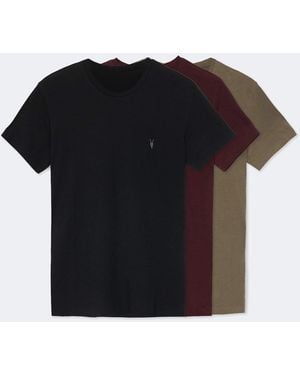 AllSaints Allsaints Tonic Short Sleeve Crew Neck T-Shirt 3 Pack - Black