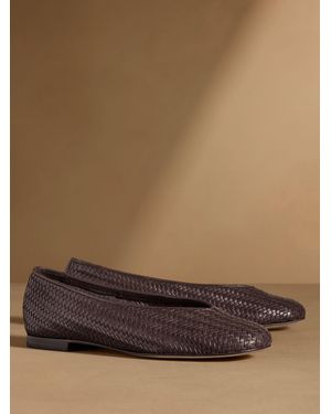 Russell & Bromley Porton Woven Ballet Flats - Brown