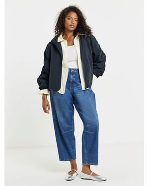 Simply Be Simply Be Hooded Light Weight Jacket - Blue
