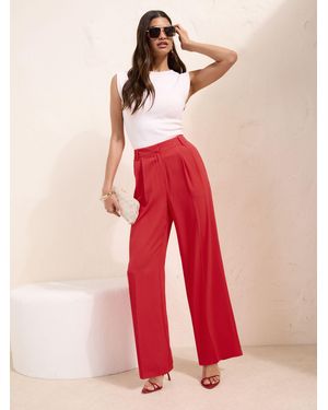 Friends Like These Lightweight Elastic Back Tailored Wide Leg Pants