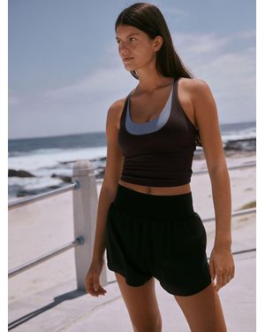 Self Chocolate Twist Back Crop Top - Black
