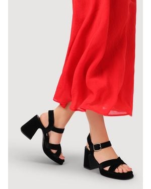 Jones Bootmaker Gladiola2 Leather Platform Sandals - Red
