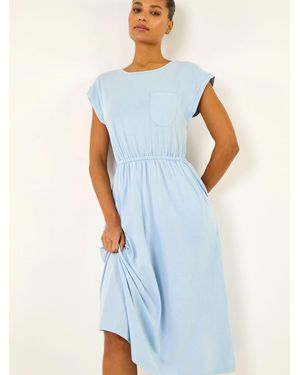 Roman T-Shirt Pocket Detail Midi Dress - Blue