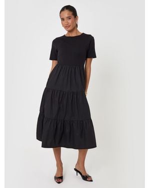 Threadbare Tiered Midaxi Dress - White