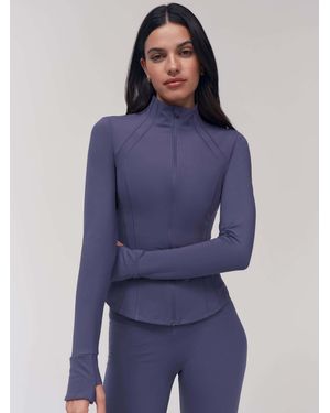 OSIA Cinched Zip Through Jacket - Blue