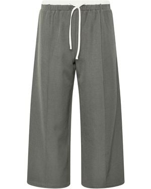 PixieGirl Petite Pixiegirl Petite Contrast Waist Pintuck Wide Leg Pants - Gray