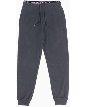 Pineapple Charcoal Double Waistband Joggers - Blue