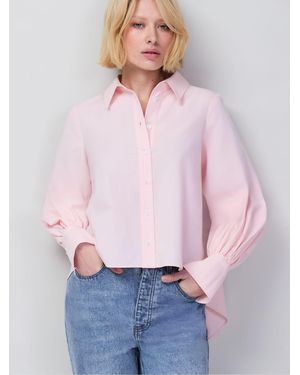 Ro & Zo Petite Hi-Lo Hem Shirt - White