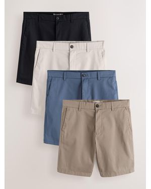Next Slim Fit Stretch Chino Shorts 4 Pack - Multicolor