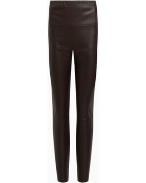AllSaints Cora Leather Leggings - Red