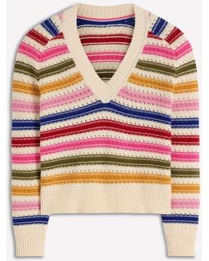 Boden Maeve Textured Cotton Sweater - Pink