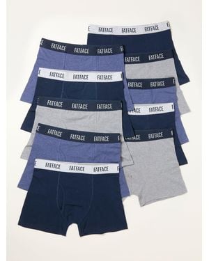 FatFace 10 Pairs Of Plain Boxers - Blue