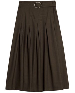 Albaray Mini Checked Belted Skirt - Brown
