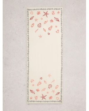 White Stuff Embroidered Shell Scarf - Natural