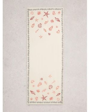 White Stuff Embroidered Shell Scarf - Natural