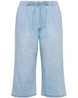Yours Curve Yours Curve Pull On Cropped Trousers - Blue