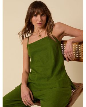 Nobody's Child Nobodys Child Dua Linen Blend Longline Cami Top - Green