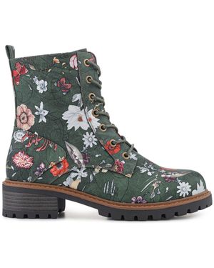 Pavers Wide Fit Lace-Up Ankle Boots - Green
