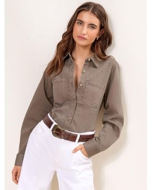Lipsy Cinched Waist Shirt - Braun