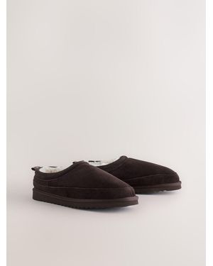 Next Closeback Slippers - Brown