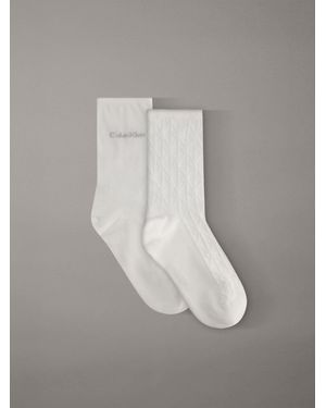 Calvin Klein 2 Pack Soft Cotton Stretch Crew Socks - Grey