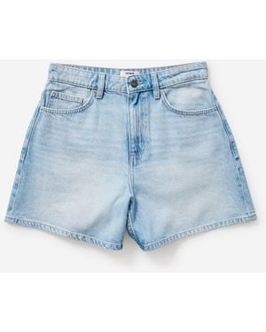 Cotton On Light High Waist 90 S Denim Shorts - Blue