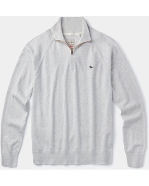 aubi Bonby Quarter Zip Cotton Jumper - Grey