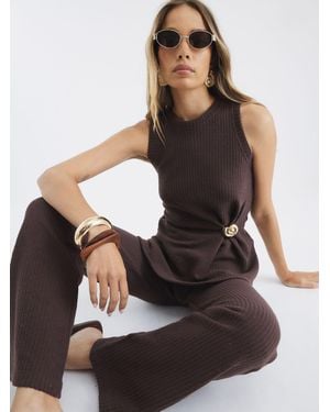 River Island Textured Shell Trim Tunic Top - Black