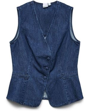 Vero Moda Vero Moda Sleeveless Denim Waistcoat - Blue
